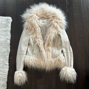 Urban Outfitters Faux Fur Trimmed Jacket Size XS